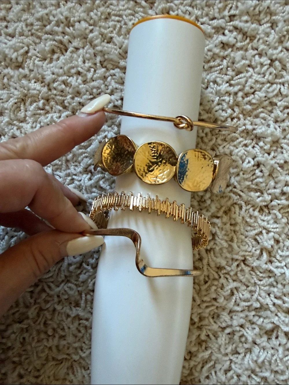 Gold-Tone Women’s Bracelet Set — Layered Fashion Bangles